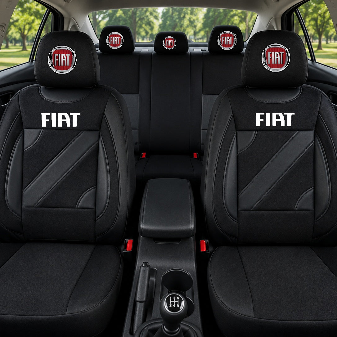 Set Huse Scaune Universale Nero Negru Personalizate cu Fiat