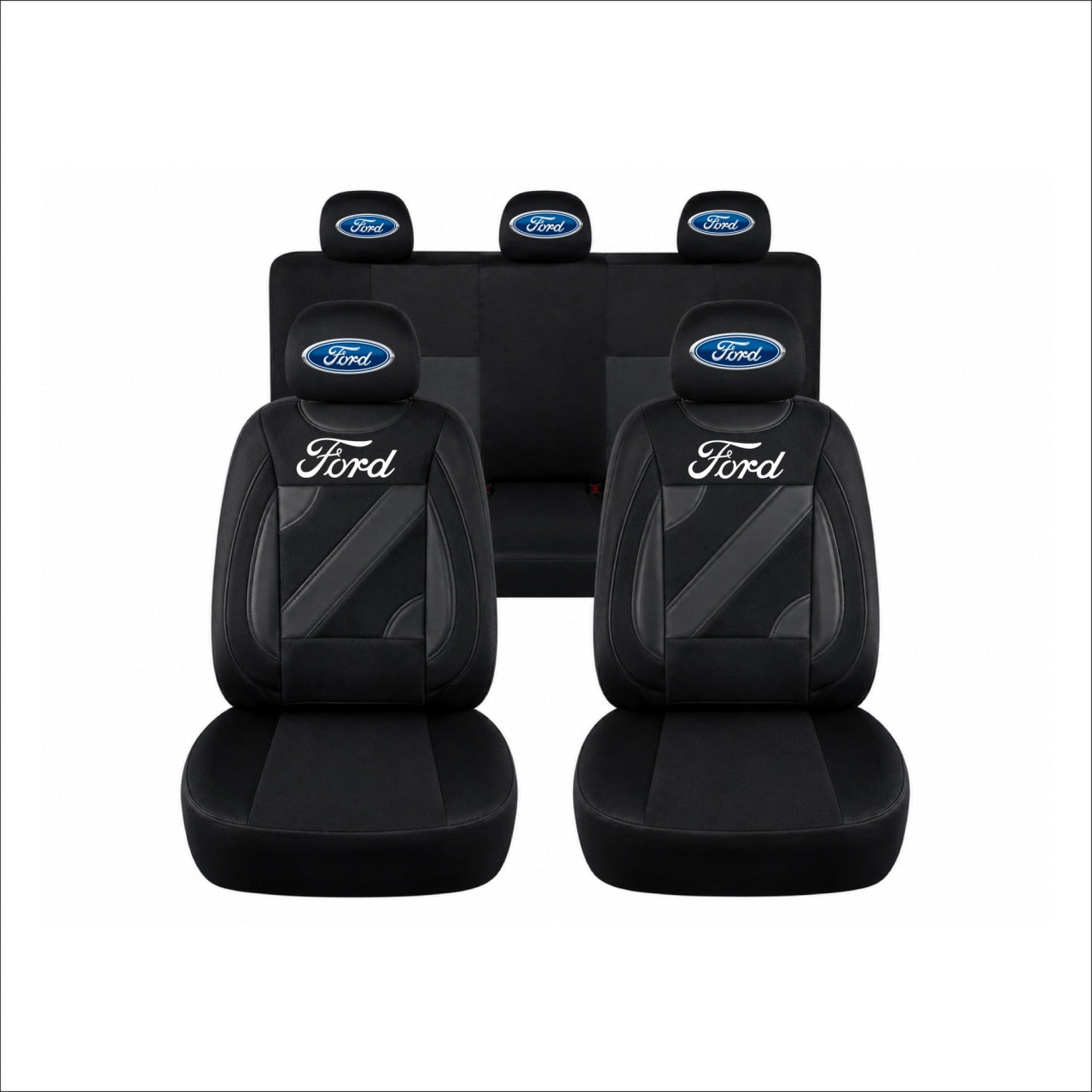 Set Huse Scaune Universale Nero Negru Personalizate cu Ford