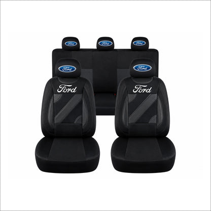 Set Huse Scaune Universale Nero Negru Personalizate cu Ford