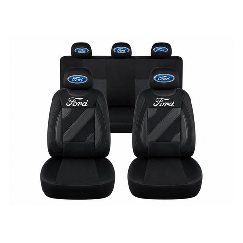 Set Huse Scaune Universale Nero Negru Personalizate cu Ford