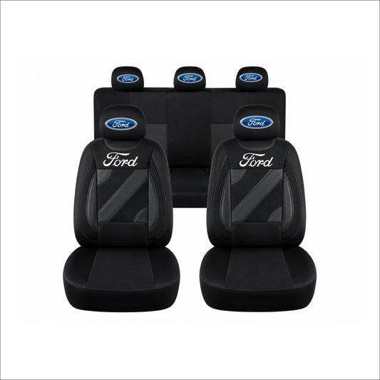 Set Huse Scaune Universale Nero Negru Personalizate cu Ford