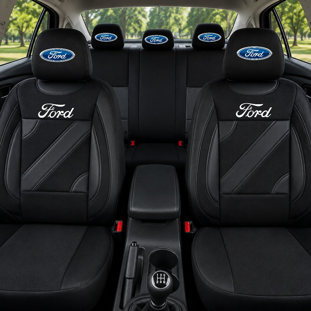 Set Huse Scaune Universale Nero Negru Personalizate cu Ford