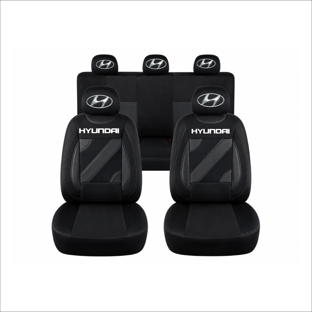 Set Huse Scaune Universale Nero Negru Personalizate cu Hyundai