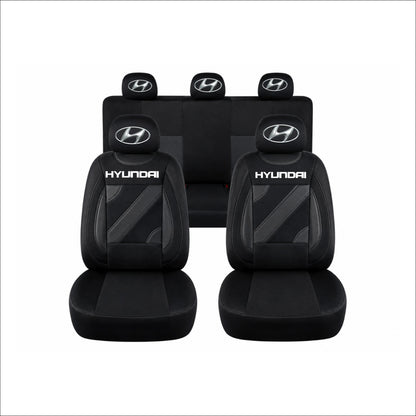 Set Huse Scaune Universale Nero Negru Personalizate cu Hyundai