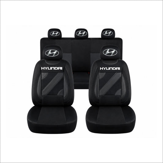 Set Huse Scaune Universale Nero Negru Personalizate cu Hyundai
