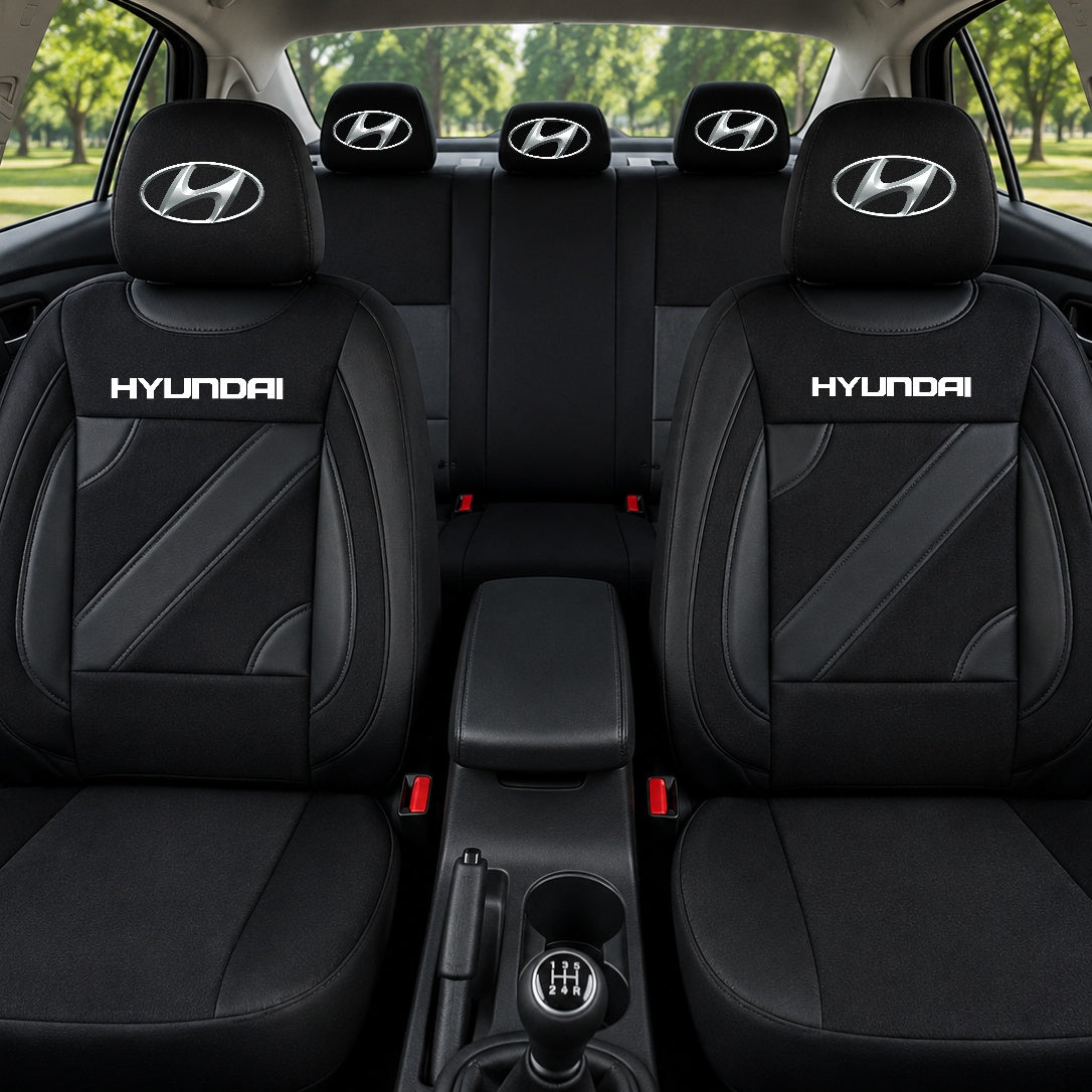 Set Huse Scaune Universale Nero Negru Personalizate cu Hyundai
