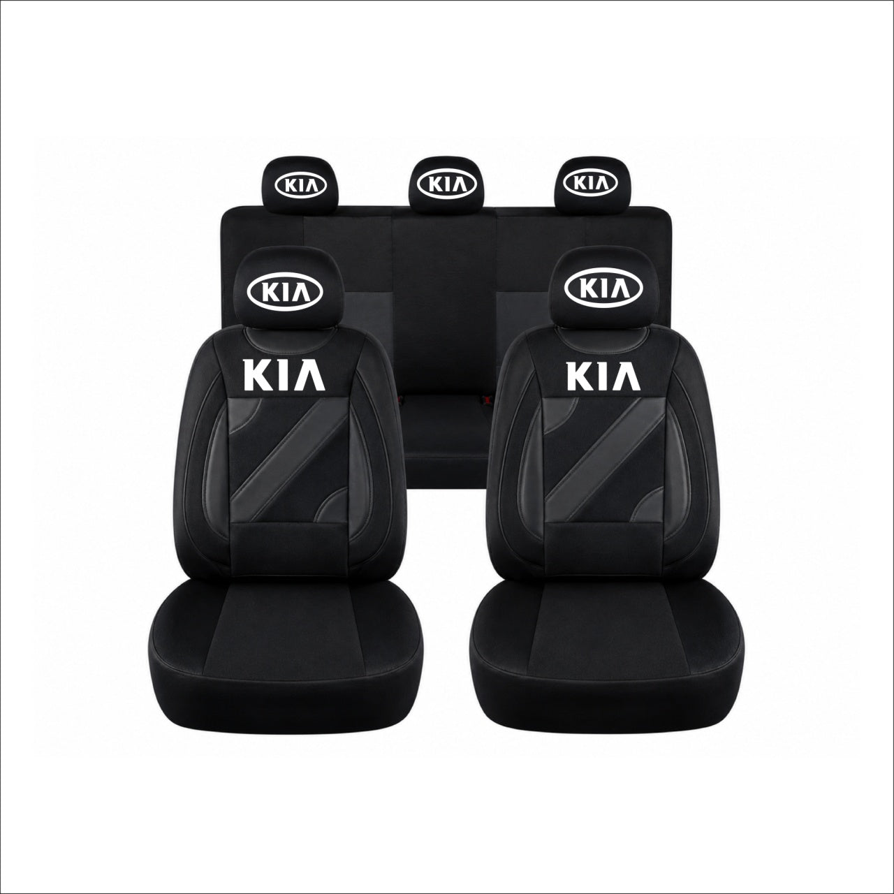 Set Huse Scaune Universale Nero Negru Personalizate cu Kia