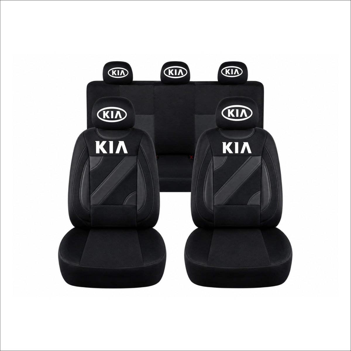 Set Huse Scaune Universale Nero Negru Personalizate cu Kia