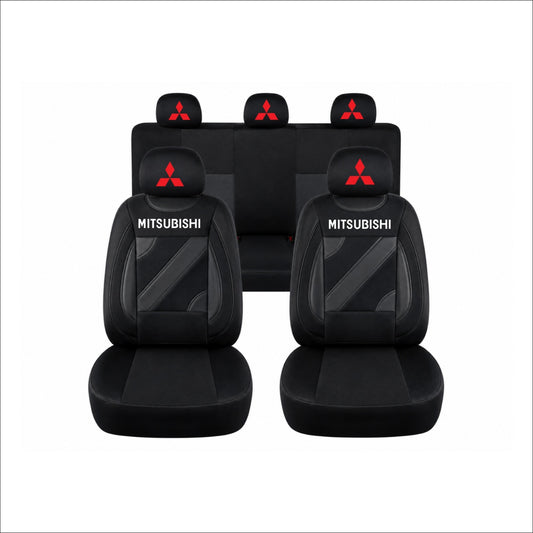 Set Huse Scaune Universale Nero Negru Personalizate cu Mitsubishi