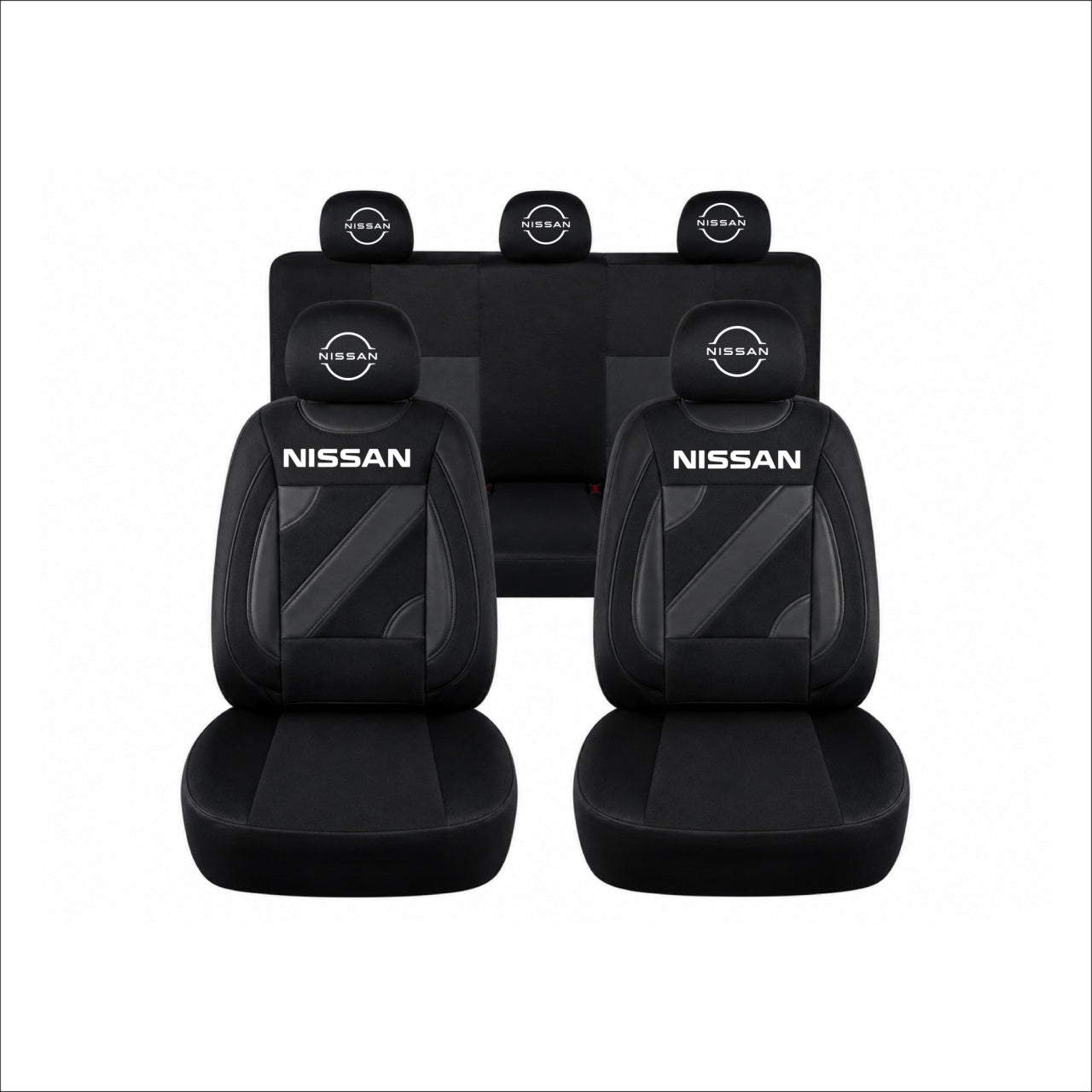 Set Huse Scaune Universale Nero Negru Personalizate cu Nissan Nou