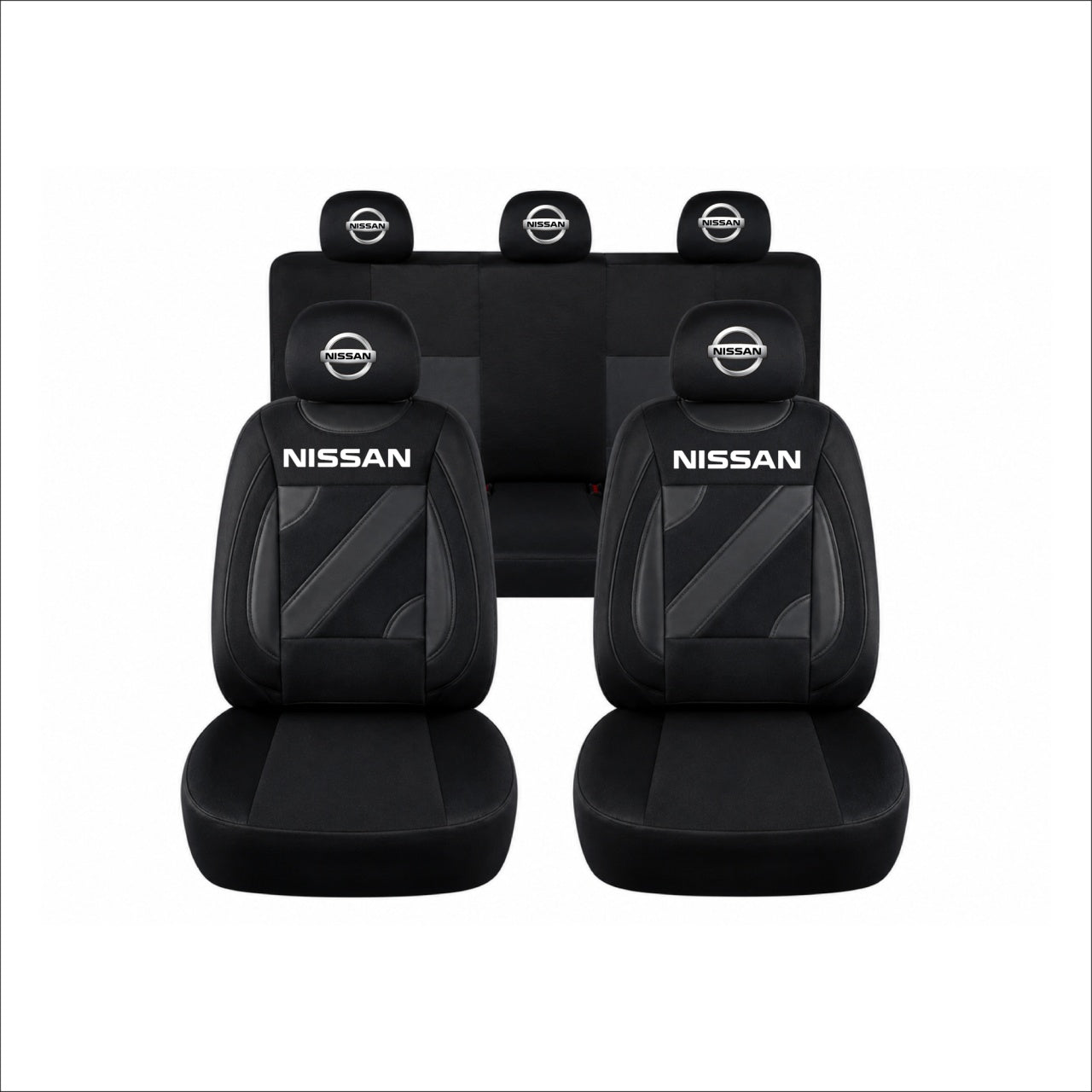 Set Huse Scaune Universale Nero Negru Personalizate cu Nissan
