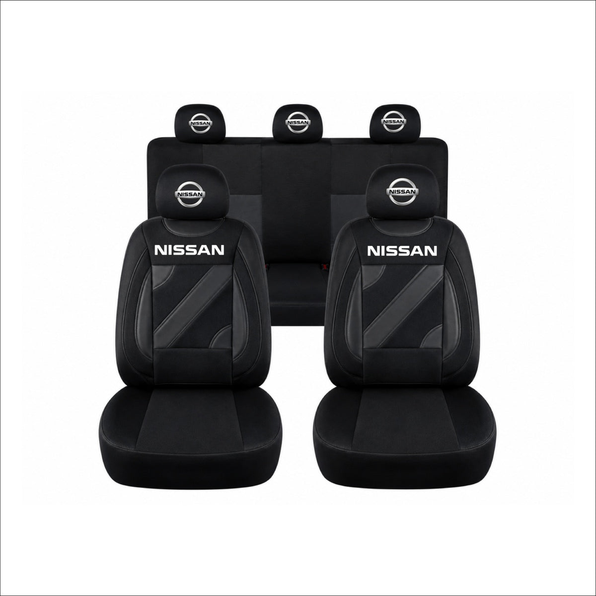 Set Huse Scaune Universale Nero Negru Personalizate cu Nissan