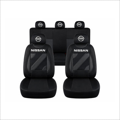 Set Huse Scaune Universale Nero Negru Personalizate cu Nissan