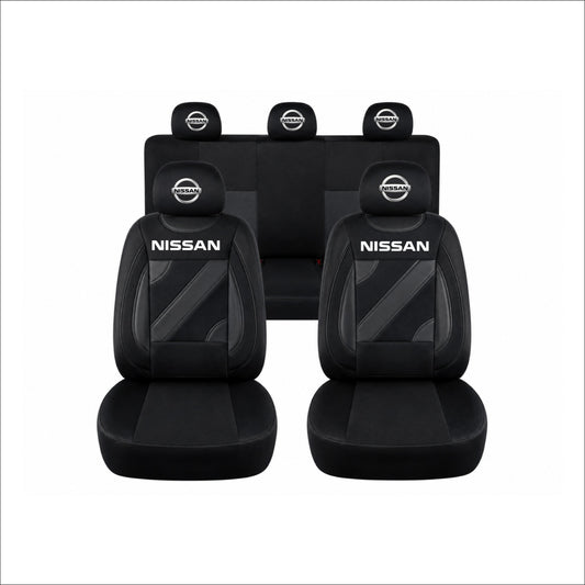 Set Huse Scaune Universale Nero Negru Personalizate cu Nissan