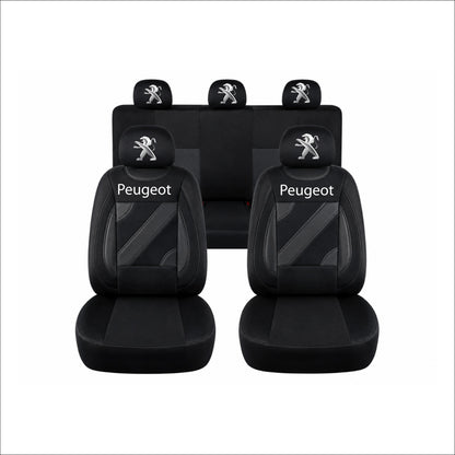 Set Huse Scaune Universale Nero Negru Personalizate cu Peugeot
