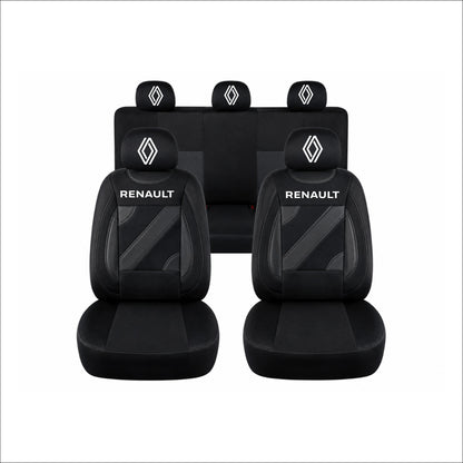 Set Huse Scaune Universale Nero Negru Personalizate cu Renault Nou