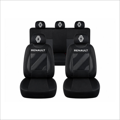 Set Huse Scaune Universale Nero Negru Personalizate cu Renault Nou