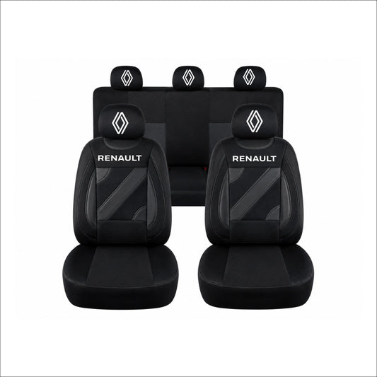 Set Huse Scaune Universale Nero Negru Personalizate cu Renault Nou