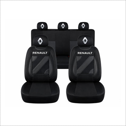 Set Huse Scaune Universale Nero Negru Personalizate cu Renault
