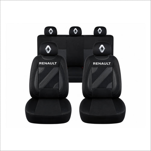 Set Huse Scaune Universale Nero Negru Personalizate cu Renault