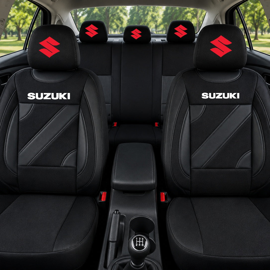 Set Huse Scaune Universale Nero Negru Personalizate cu Suzuki