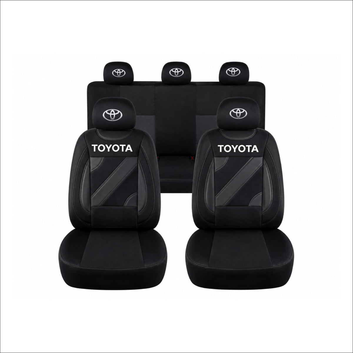 Set Huse Scaune Universale Nero Negru Personalizate cu Toyota