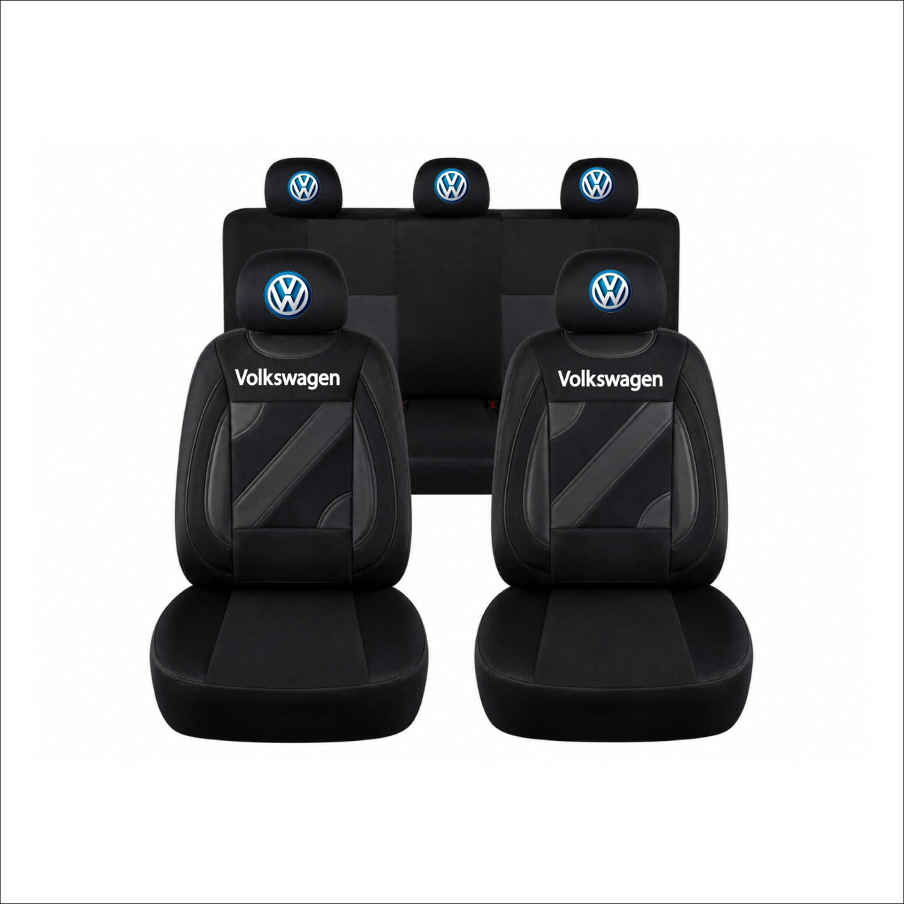 Set Huse Scaune Universale Nero Negru Personalizate cu Volkswagen
