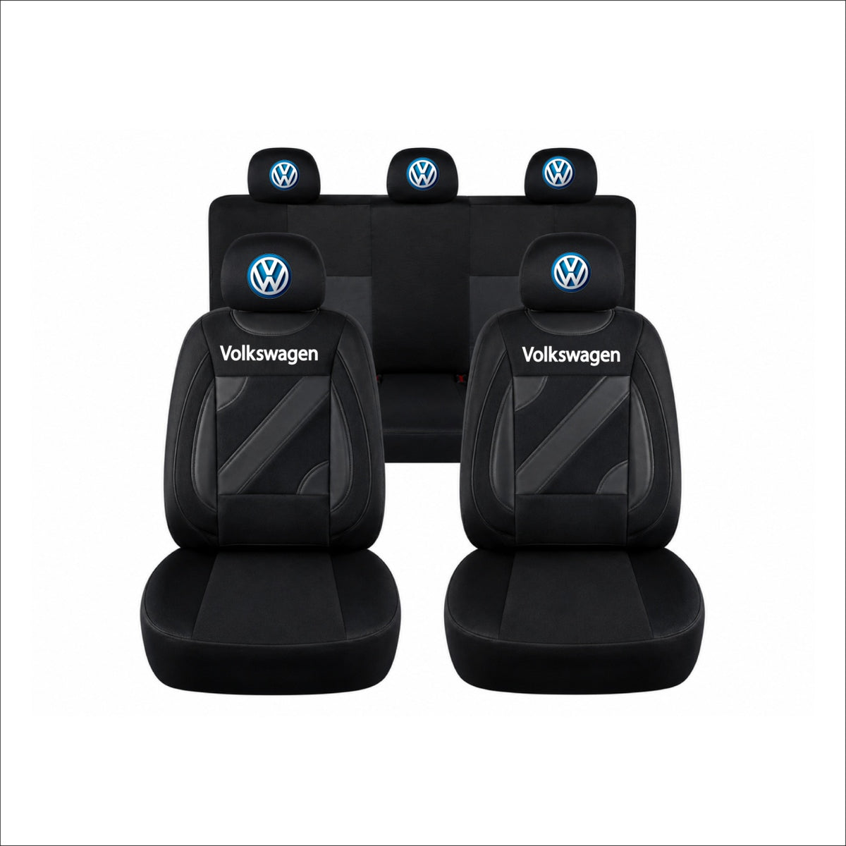 Set Huse Scaune Universale Nero Negru Personalizate cu Volkswagen