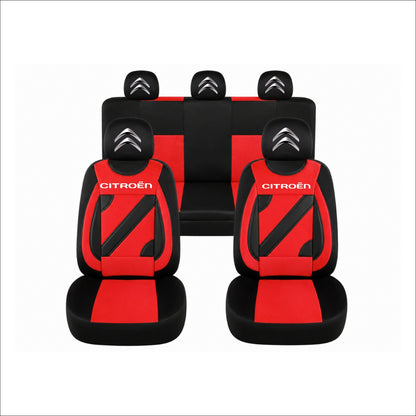 Set Huse Scaune Universale Nero Rosu Personalizate cu Citroen