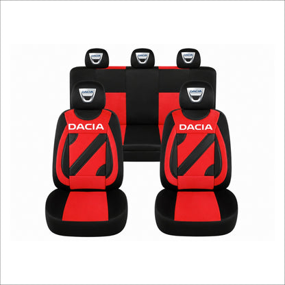 Set Huse Scaune Universale Nero Rosu Personalizate cu Dacia