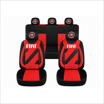 Set Huse Scaune Universale Nero Rosu Personalizate cu Fiat