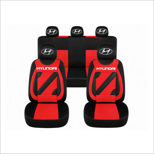 Set Huse Scaune Universale Nero Rosu Personalizate cu Hyundai