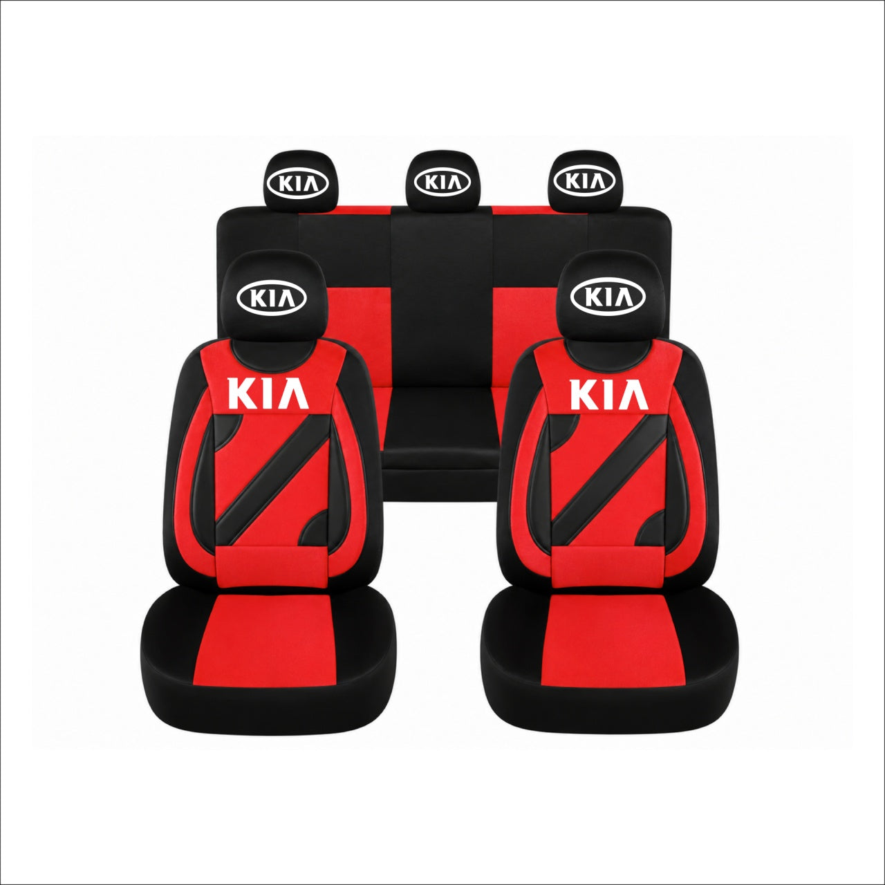 Set Huse Scaune Universale Nero Rosu Personalizate cu Kia