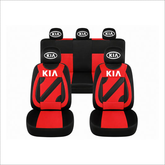 Set Huse Scaune Universale Nero Rosu Personalizate cu Kia