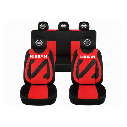 Set Huse Scaune Universale Nero Rosu Personalizate cu Nissan