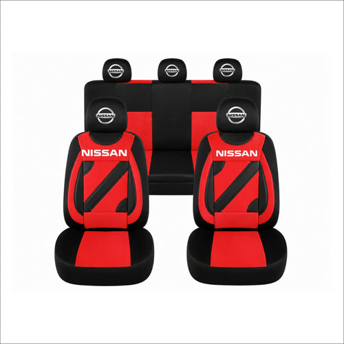 Set Huse Scaune Universale Nero Rosu Personalizate cu Nissan