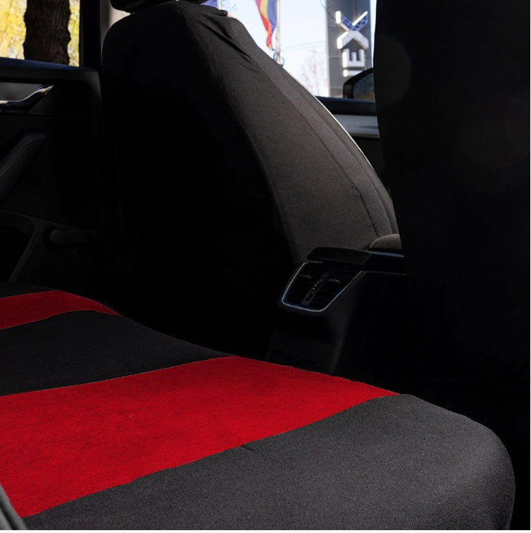 Set Huse Scaune Universale Nero Rosu Personalizate cu Skoda Nou