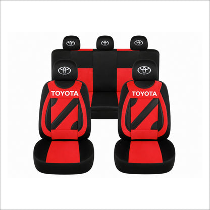 Set Huse Scaune Universale Nero Rosu Personalizate cu Toyota