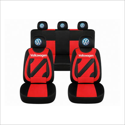 Set Huse Scaune Universale Nero Rosu Personalizate cu Volkswagen