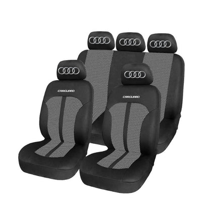Set Huse Scaune Universale Premium Carguard Personalizate cu Audi – Negru/Gri
