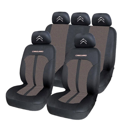 Set Huse Scaune Universale Premium Carguard Personalizate cu Citroen – Negru/Bej