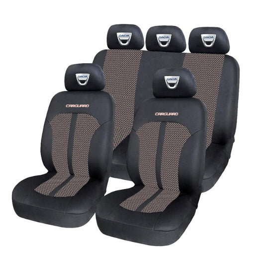 Set Huse Scaune Universale Premium Carguard Personalizate cu Dacia – Negru/Bej