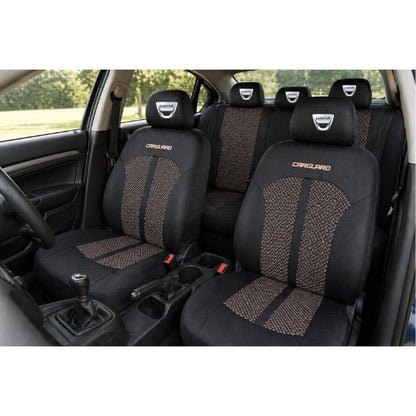 Set Huse Scaune Universale Premium Carguard Personalizate cu Dacia – Negru/Bej
