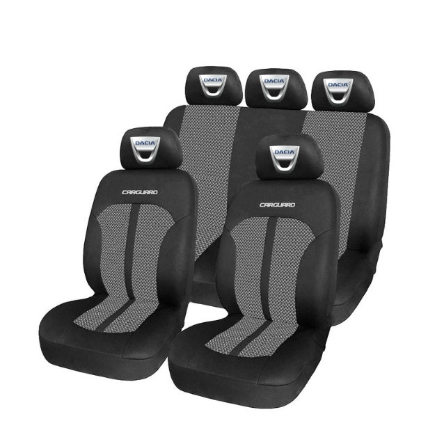 Set Huse Scaune Universale Premium Carguard Personalizate cu Dacia – Negru/Gri
