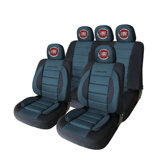Set Huse Scaune Universale Premium Carguard Personalizate cu Fiat – Negru/Albastru