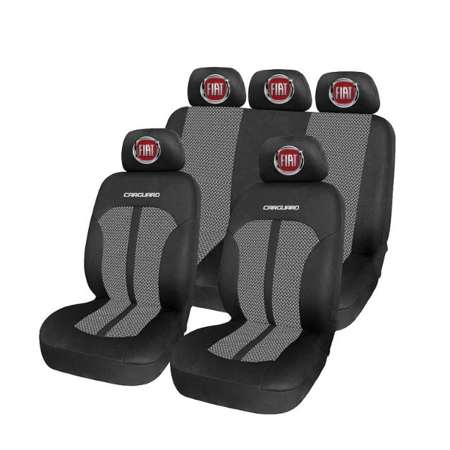 Set Huse Scaune Universale Premium Carguard Personalizate cu Fiat – Negru/Gri