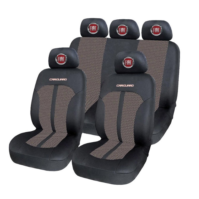 Set Huse Scaune Universale Premium Carguard Personalizate cu Fiat– Negru/Bej