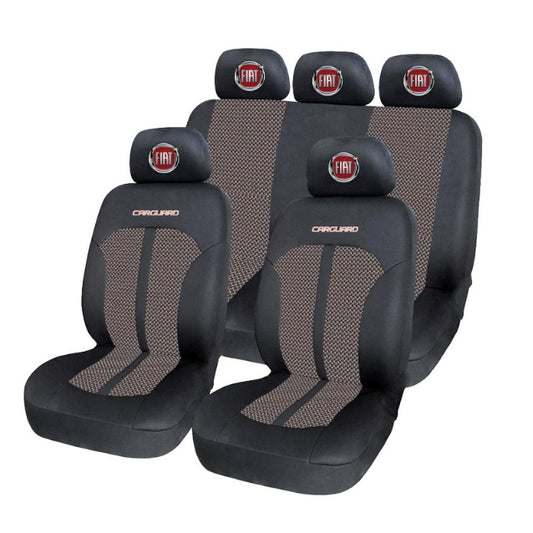 Set Huse Scaune Universale Premium Carguard Personalizate cu Fiat– Negru/Bej
