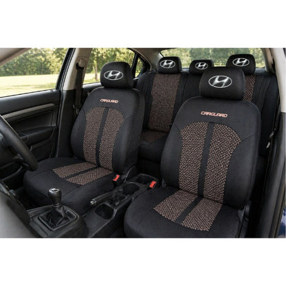 Set Huse Scaune Universale Premium Carguard Personalizate cu Hyundai – Negru/Bej