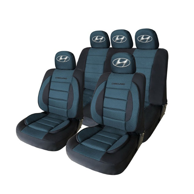 Set Huse Scaune Universale Premium Carguard Personalizate cu Hyundai – Negru/Albastru